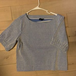 J Crew crop bubble sleeve textured top M